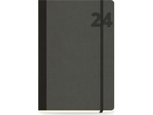 Ημερολόγιο ημερήσιο The Writing Fields Adventure 3070 14x21cm 2024 με λάστιχο flexbook ανάγλυφο εξώφυλλο Off Black